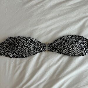 TORY BURCH top bandeau bikini top size M Navy & white